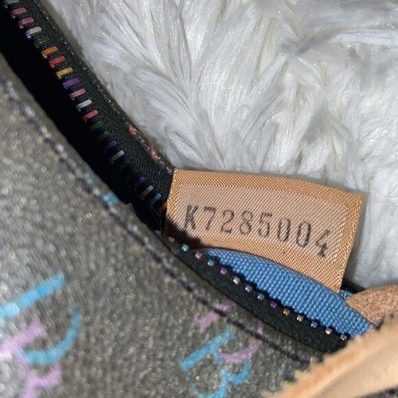 2 Pc VINTAGE DOONEY & BOURKE MONOGRAMMED SHOULDER BAG. Rainbow Zipper Coin Key - Picture 9 of 13